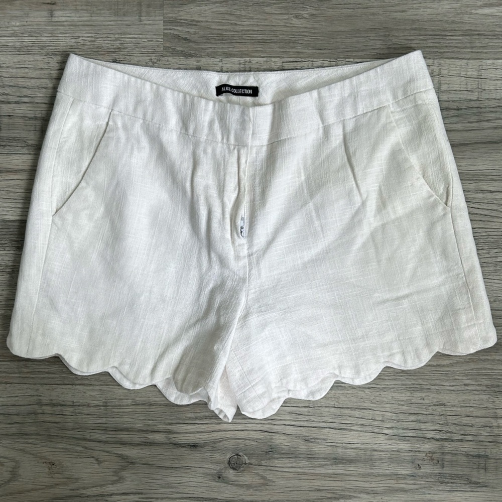 Kenji Anthropologie Blue Paisley and  Alice Collection White Lined Shorts Sz 8 - Picture 6 of 10